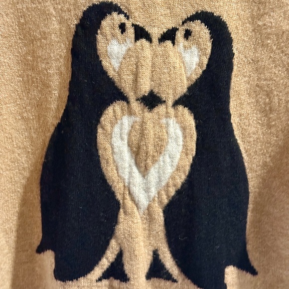 MAEVE By Anthropologie Cute Critter Cashmere Penguin Sweater Small - Picture 2 of 13